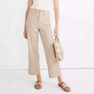 Madewell Slim Emmett Wide-Leg Pants in Gingham Check